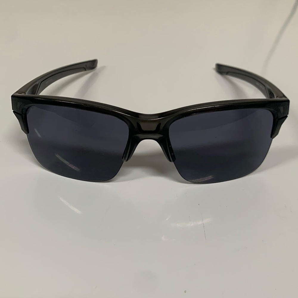 Oakley Thinlink Sunglasses - Transparent Charcoal Gray with Black Oakley Icons